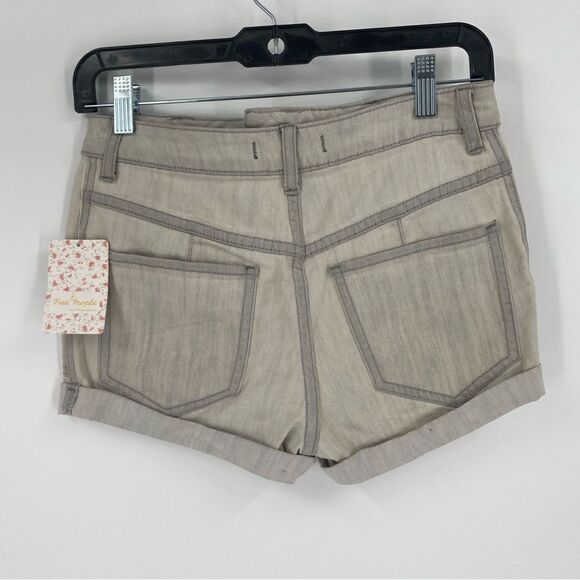 Free People Women’s High Waist Cheeky Denim Shorts size 25 - Picture 2 of 3